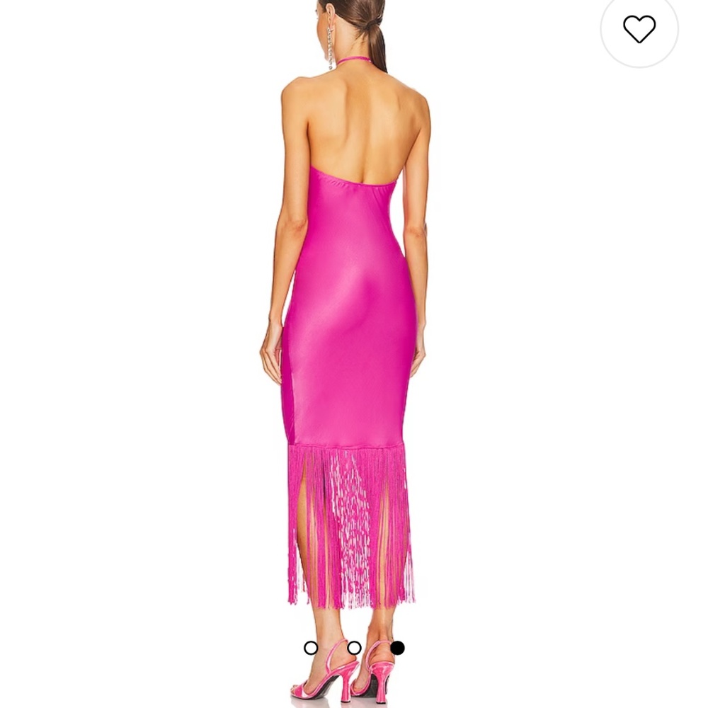 Payton Fringe Maxi Dress in Hot Pink